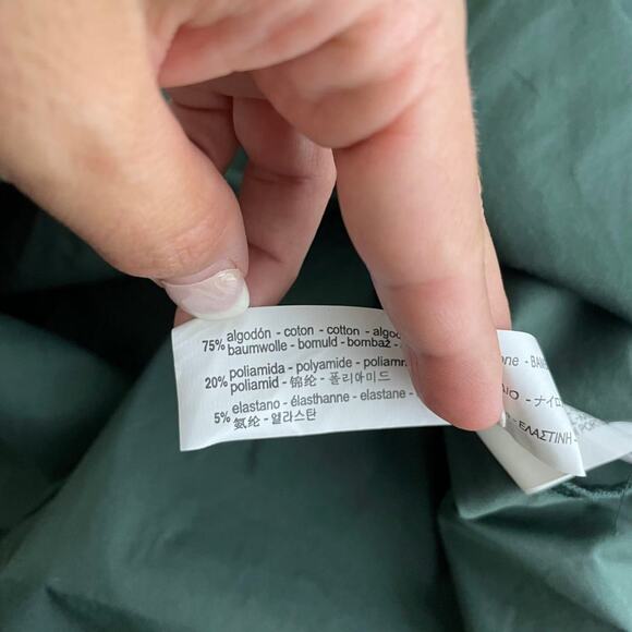 2/$30 Zara Poplin Shirt XS Ruffle Frills Bottle Balloon Sleeve Puff Green #1663 - Picture 12 of 15